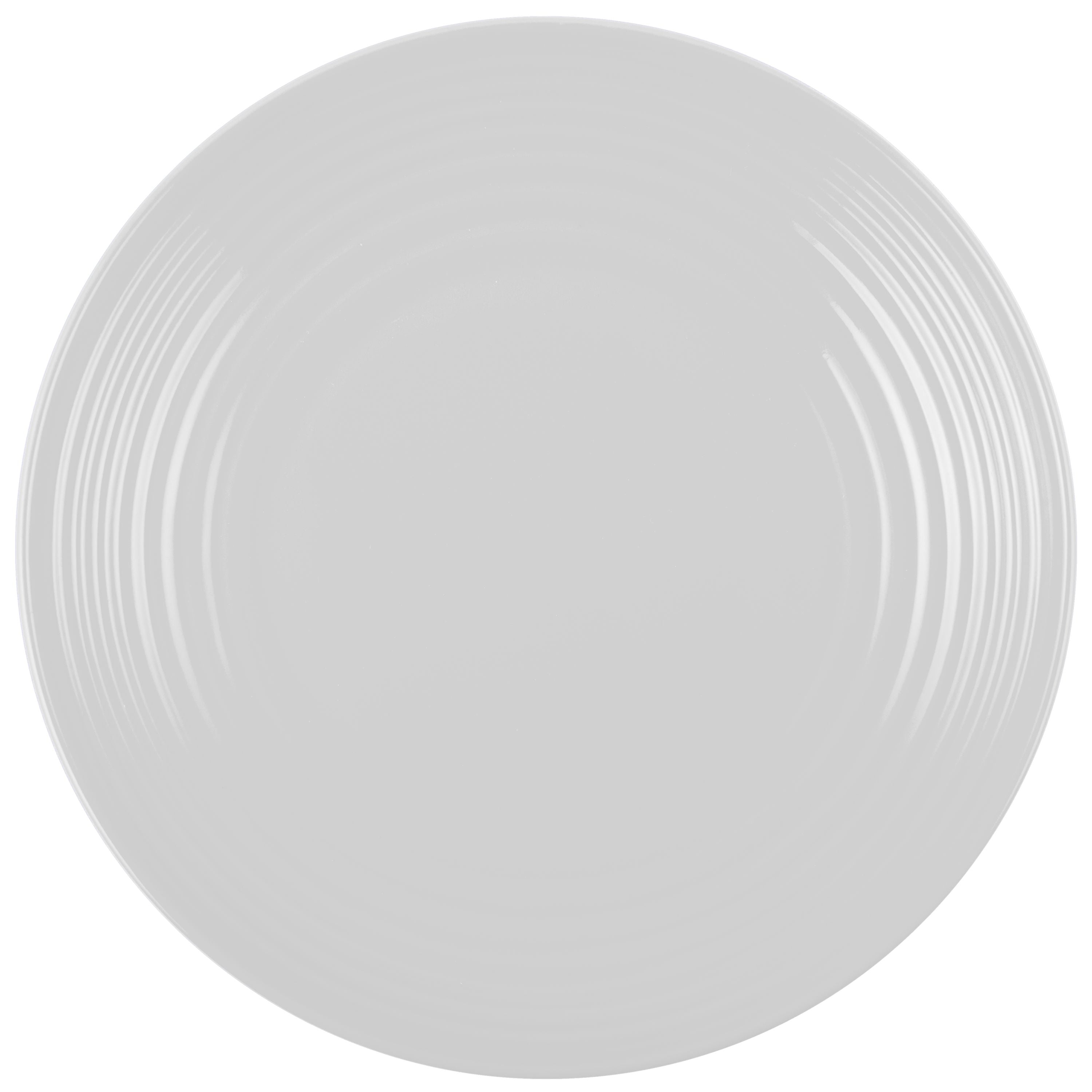 Melange 6Piece Melamine Dinner Plate Set (Solids Collection )White