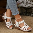 thumbnail image 6 of WMTBSRSW Womens Platform Sandals Comfortable PU Leather Soft Insole Ladies Wedges Non Slip & Lightweight Cut Out Strap Wedge Sandals for Women, 6 of 8