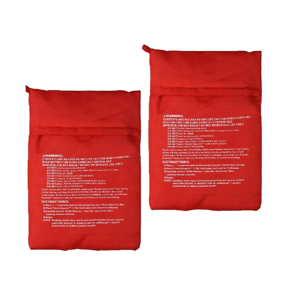 Potato Express Microwave Cooker Bags 4 Minutes Fast Reusable Washable 2 Pack
