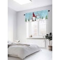 thumbnail image 3 of Red Christmas Dwarfs Valances for Windows, Merry Christmas Trees Snowing Light Blue Light Filtering Window Treatment Valances, Rod Pocket Small Curtains for Kitchen/Bathroom, 42"x12", 3 of 9