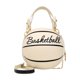 thumbnail image 1 of Bolso bandolera con forma de baloncesto, de piel sintética, ideal para el trabajo. Blanco, 1 of 9