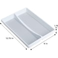 thumbnail image 7 of Smart Design Plastic Drawer Organizer - 2-Compartment - Non-Slip Lining & Feet - BPA Free - Utensils, Flatware, Office, Personal Care, or Makeup Storage - Kitchen [White with Gray] - Set of 2, 7 of 7