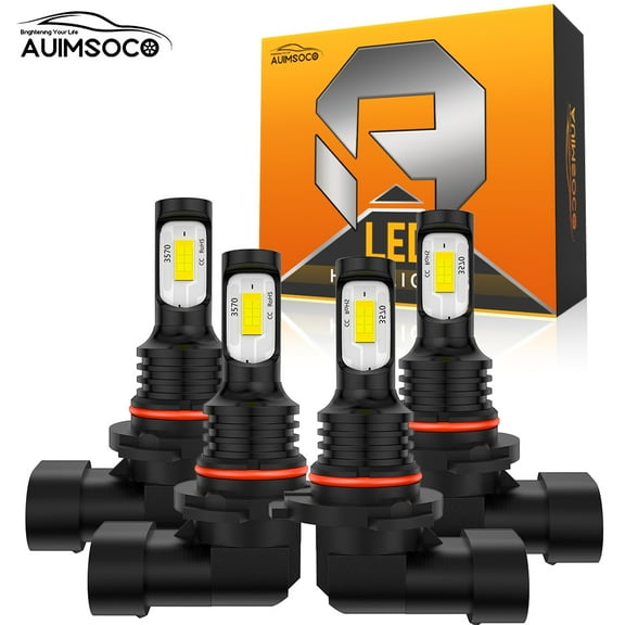 For Chevy Silverado 1500 1999 2000 2001 2002-2006 4pcs 9005 9006 LED Headlight Bulbs Kit High Low Beam 6000K 4000LM Bright Cool White Canbus Plug-N-Play Halogen Replacement up to 50,000 Hours Lifespan