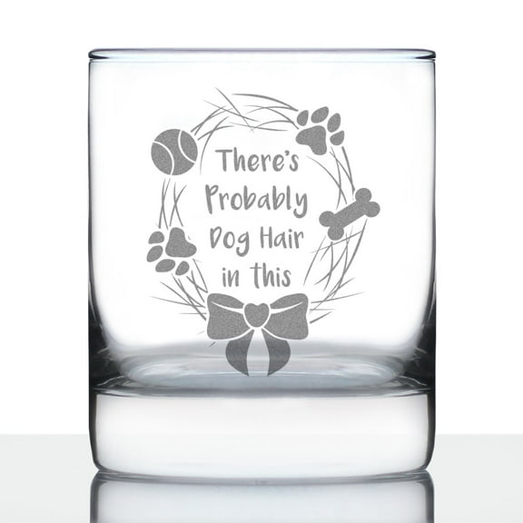 Bevvee Whiskey Rocks Glass 10.25 oz Dog Hair Dog Lover Gifts Glassware & Drinkware