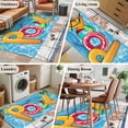thumbnail image 5 of Rectangle Area Rug 3x5ft,Summer Vacation Swimming Pool Washable Carpet Non-Slip Runner Accent Rugs Indoor Floor Mat for Bedroom Living Room Decor,Sunglasses Slippers Palm Tree, 5 of 9