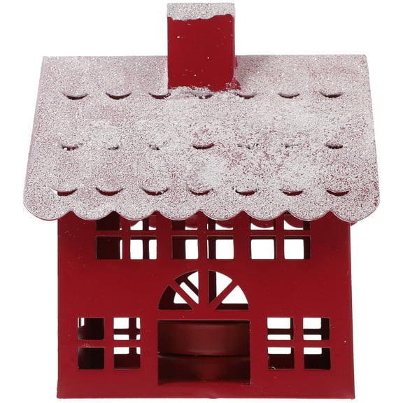 HAMPPLIES Desktop House 1Pcs 11.8X3.1X5.5in Multi Color Iron Christmas Village Glowing House Decor