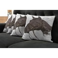 thumbnail image 2 of Ambesonne Animal Throw Pillow Cover 4 Pack, Wild Horse Portrait, 18", Brown White, 2 of 6