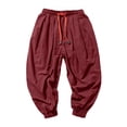 thumbnail image 4 of XIAOCHA Mens Lightweight Baggy Drawstring Harem Pants Baggy Fit Full Length Drawstring Waist Casual Pants Breathable Minimalist Leisure Trousers, 4 of 6