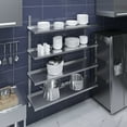 thumbnail image 4 of AmGood 16 in. x 60 in. Four-Tier Metal Wall Mount Shelf | Staunless Steel Shelving for Commercial Kitchen, Closet, Garage, Pantry, etc, 4 of 8