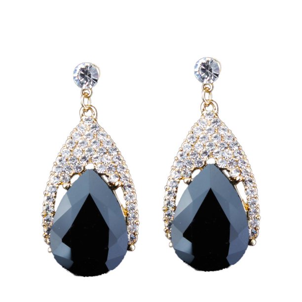 Pendientes de lágrima colgantes con de imitación de cristal triangulares exagerados para mujer, blancos / / bule / rojos Yinane Pendientes vintage