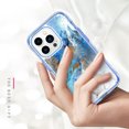 thumbnail image 2 of Casetego for iPhone 14 Pro Max Case,Shiny Bling Marble Full Body Protective Support Wireless Charing Bumper Rugged Anti-Scratch Hybrid Rubber Case Cover,Blue, 2 of 6