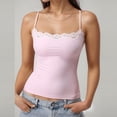 thumbnail image 2 of Women Sexy Lace Trim Spaghetti Strap Camisole Tank Top Y2K Going Out Crop Cami Top Date Night Rave Tops - Summer Casual Vacation Clothes 2026 Pink L, 2 of 6