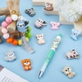 thumbnail image 4 of 12PCS 6 STYLES Animal Silicone Beads Focal Beads Bulk 3D Cute Animals Cartoon Animal Cow Bunny Chunky Rubber Soft Loose Spacer Bead for Keychain Pen Making Kit Beading Bracelet Craft, 4 of 6