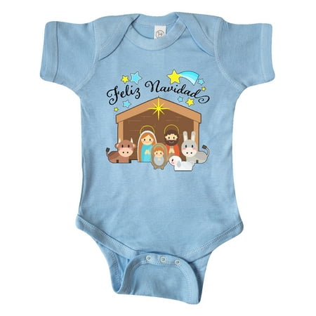 

Inktastic Feliz Navidad Cute Nativity Scene Gift Baby Boy or Baby Girl Bodysuit