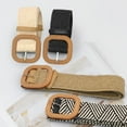 thumbnail image 7 of 4 Pack Straw Woven Elastic Stretch Waist Belts,Boho Waist Braided Skinny Dress Belts for Women, 7 of 7