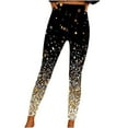 thumbnail image 3 of lcziwo Dollar Sales, Womens Glitter Sparkle Sequin Print Leggings High Waisted Tummy Control Yoga Tights Stretchy Comfy Compression Workout Pants 2025 New Years Gifts Multicolor L, 3 of 7