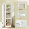 thumbnail image 7 of Hzuaneri 6-Tier Bookcase, Narrow Bookshelf, Skinny Display Bookcase with Cube Storage, Adjustable Shelves for Living Room, Office, Study, Bedroom, White, 9.4 x 19.7x 72 inch, 7 of 7