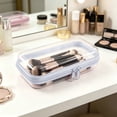 thumbnail image 5 of Clear Hard Shell Storage Box With Zipper Caboodle Style Organizer Case Piqola Transparent Utility Pouch For Stationery Makeup Travel Accessories Dustproof PVC Container White, 5 of 7
