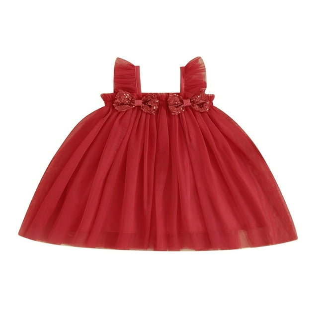 Robe Tutu de Noël pour Tout-Petite Fille, Nœud, Sans Manches, Robe en Tulle à Étages, Robes de Princesse pour Fête