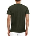 thumbnail image 2 of Daeful Chemisier Col Henley Été Hauts Col Rond T-Shirts Hommes Regular Fit Uni Manches Courtes Base Tee Armée Vert XL, 2 of 5