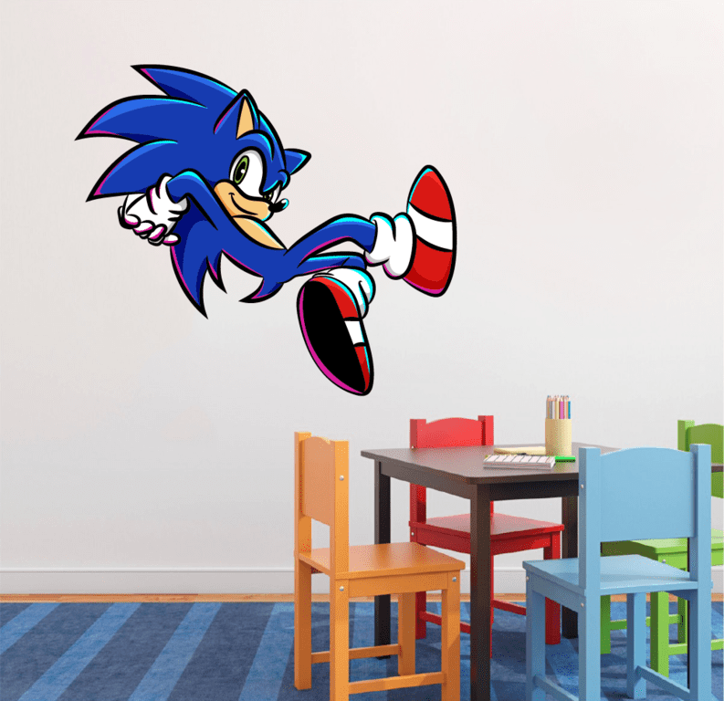 SONIC RUN Super Smash Bros Decal Removable WALL STICKER Home Decor Art Hedgehog
