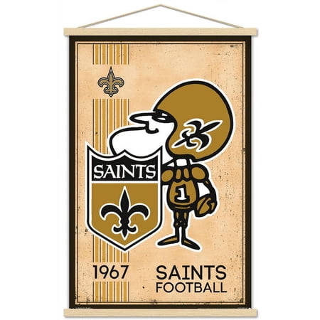 NFL New Orleans Saints – Retro Logo 14 Wall Poster with Magnetic Frame 22.375 x 34
