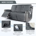 thumbnail image 2 of CHOK 2024 Recliner Sofa Cover Reclining Couch Slipcovers Motion Recliner Chair Cover Furniture Protector Dark Gray, 2 of 7