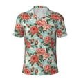 thumbnail image 2 of Daiia Rose Flowers Pattern Men’s Polo Shirts,Solid Deck Shirt,Classic Fit, Breathable Cotton Polo for Casual and Sport Wear-Small, 2 of 7
