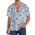 thumbnail image 3 of Xecao offers the Rabbit And Butterfly for Men's Casual Short-sleeved Shirt, a button-up collared shirt with a pocket, perfect for beach vacations and yacht travel in the size., 3 of 7