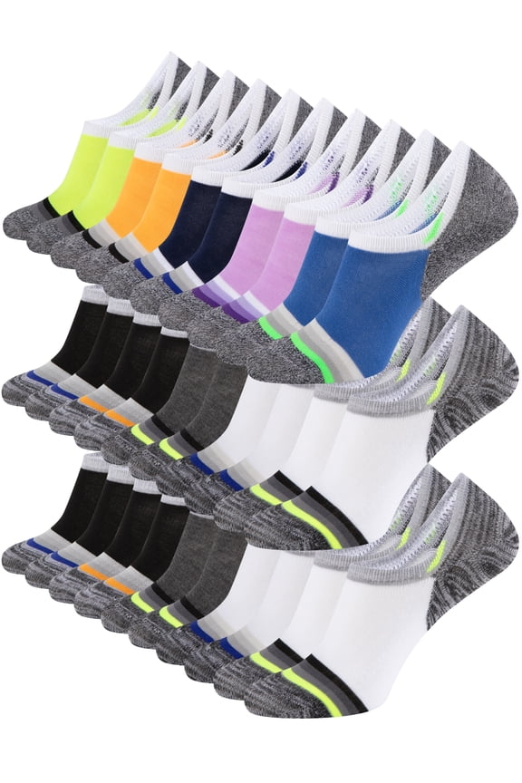 15 Pairs Men's No Show Socks Low Cut Non Slip Casual Multipurpose Invisible Boat Socks for Daily Wear