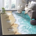 thumbnail image 5 of Area Rugs Indoor Non-Slip Rectangle Rug 5x7 Ft Summer Beach Ocean Shell Starfish Waves Sand Coastal Rug Rubber Backing Floor Mats Non Shedding Home Decor Carpet for Entryway Living Room, 5 of 8