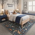 thumbnail image 5 of GENIMO 2' x 6' Runner Rug, Machine Washable Non Slip Low Pile Hallway Runner Rug for Kitchen Laundry Room, Neutral Animal Print, Deep Indigo, 5 of 6