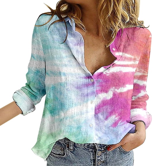 Vedolay Shirts for Women Dressy Casual 2023 Long Sleeve Slim Fit Button Down Dress Shirt Hot Pink,2XL