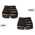 thumbnail image 5 of Picia American Flag with Desert Camouflage Printed Workout Shorts for Women Seamless Scrunch Butt Lifting High Waisted Yoga Gym Booty Running Moisture-wicking Short Pants-XX-Large, 5 of 9
