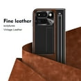 thumbnail image 2 of for Google Pixel Fold 2 / Pixel 9 Pro Fold Case with S Pen Holder & Black Slim Stylus, Phone Case with Hinge Protection Kickstand Screen Protector Retro Leather Protective Case,Brown, 2 of 7