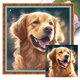 thumbnail image 1 of Kit Punto Cruz Perro Impreso Hilo Algodón Ecológico Bordado Arte 40x40cm 11CT, 1 of 9