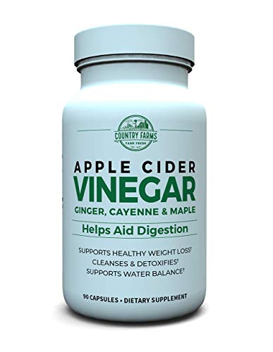 Country Farms Apple Cider Vinegar Capsules, with Ginger, Cayenne and Maple, 90 servings