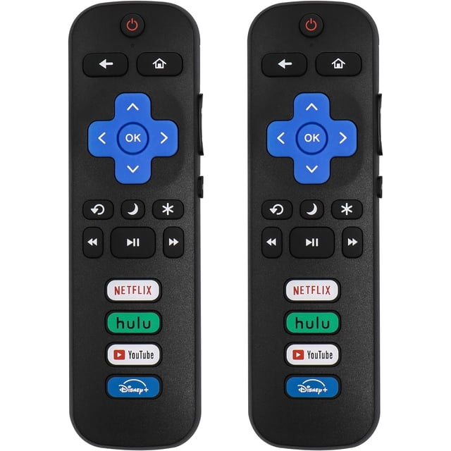 SURJDE (Lot de 2) Télécommande de Remplacement Uniquement pour Téléviseur Roku Compatible avec TCL Roku/Hisense Roku/Insignia Roku/JVC Roku/Onn Roku/Philips Roku/RCA Roku/Sharp Série Roku Téléviseur Intelligent (Pas pour Roku