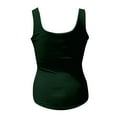 thumbnail image 4 of GXIPO Womens Square Neck Double Lined Tank Tops Low Back Fitted Sleeveless Tops Dark Green 2XL, 4 of 6