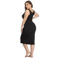 thumbnail image 4 of HDE Plus Size Bodycon Midi Dress Casual Fitted Jersey Tank Everyday Sundress Black 22-24 Plus, 4 of 6