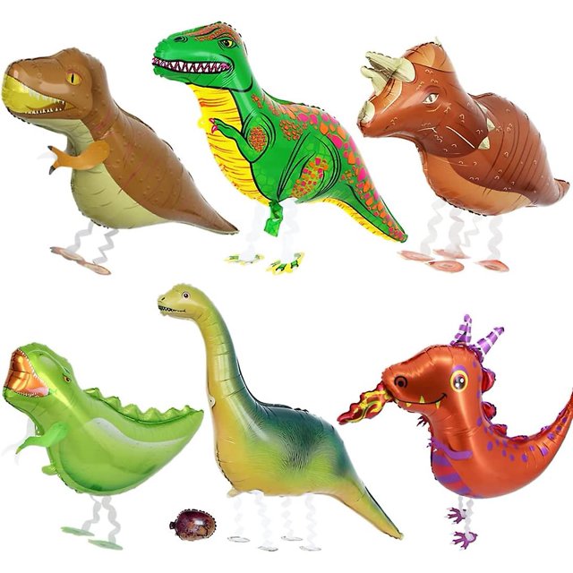 6 Pcs Dinosaur Helium Balloon, Dinosaur Balloon, Animal Foil Balloons, Kid's Birthday Animal Balloons, Perfect For Kids Birthday Party, Jungle Party
