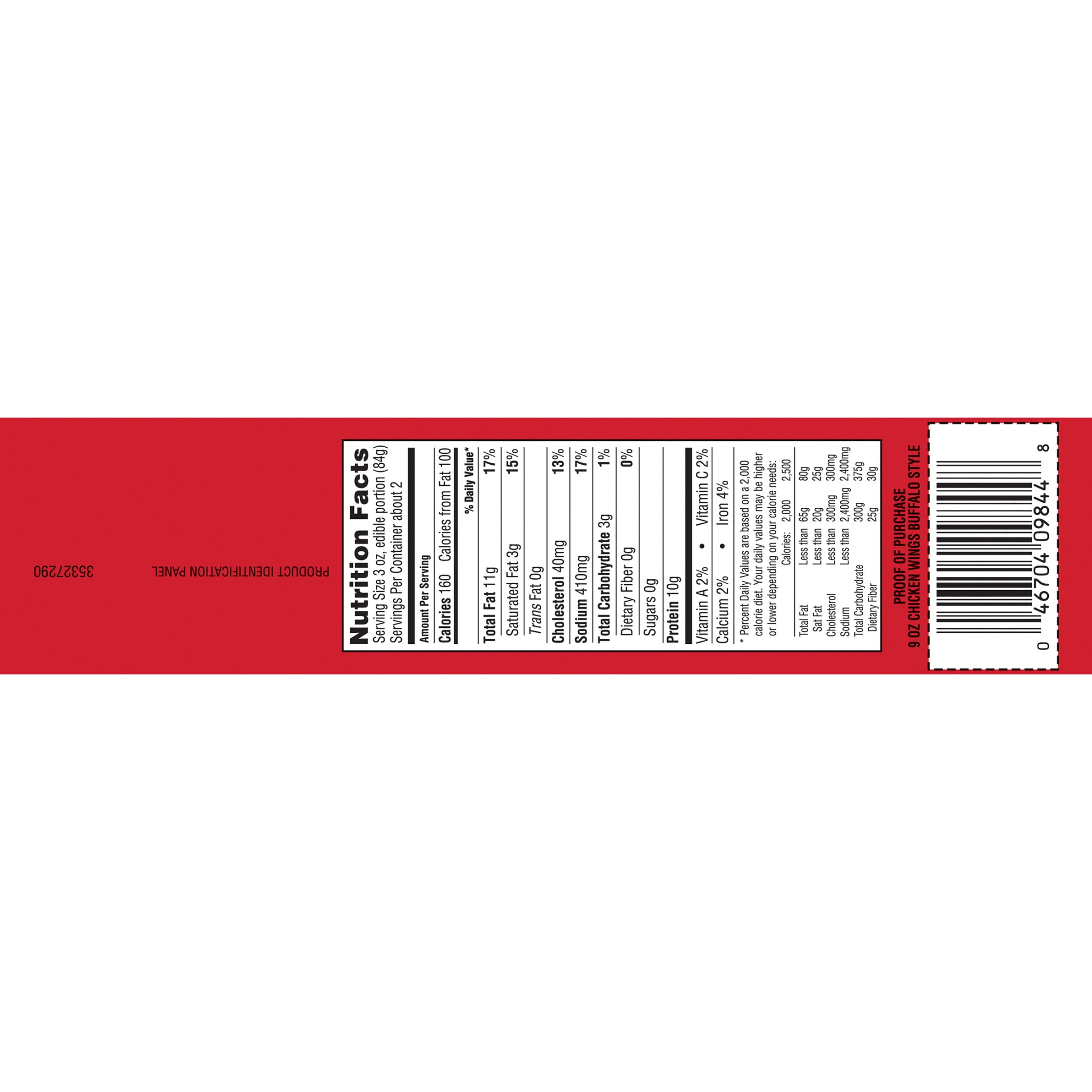 TGI Fridays Frozen Appetizers Buffalo Style Chicken Wings, 9 oz. Box