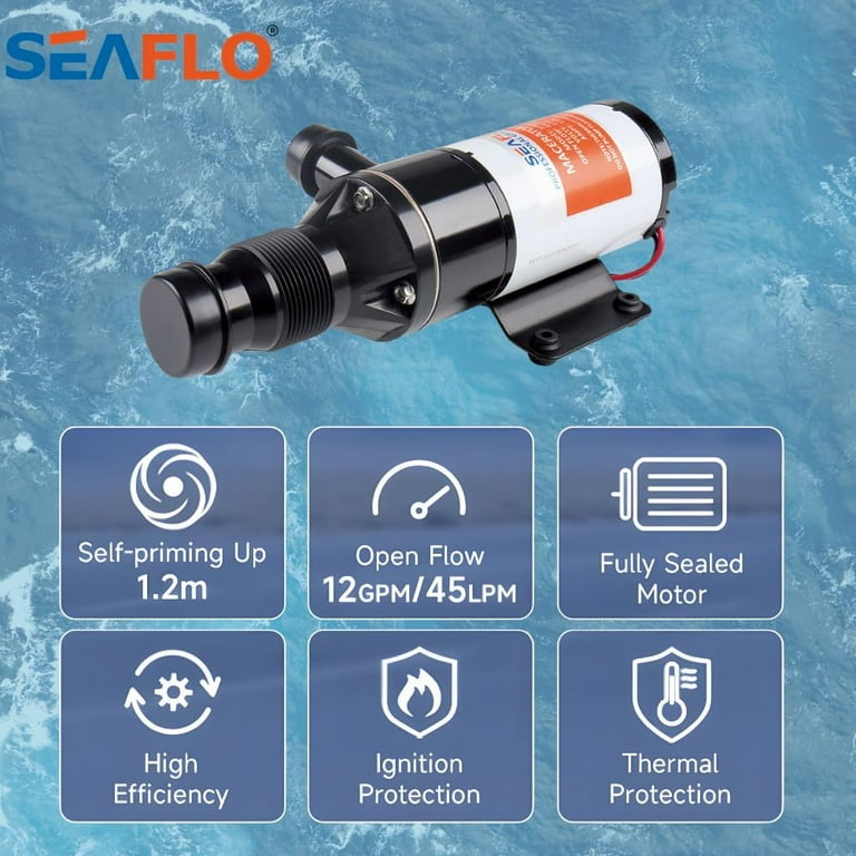 SEAFLO Macerator Pump System 12V for RV Marine 01-Series Improved