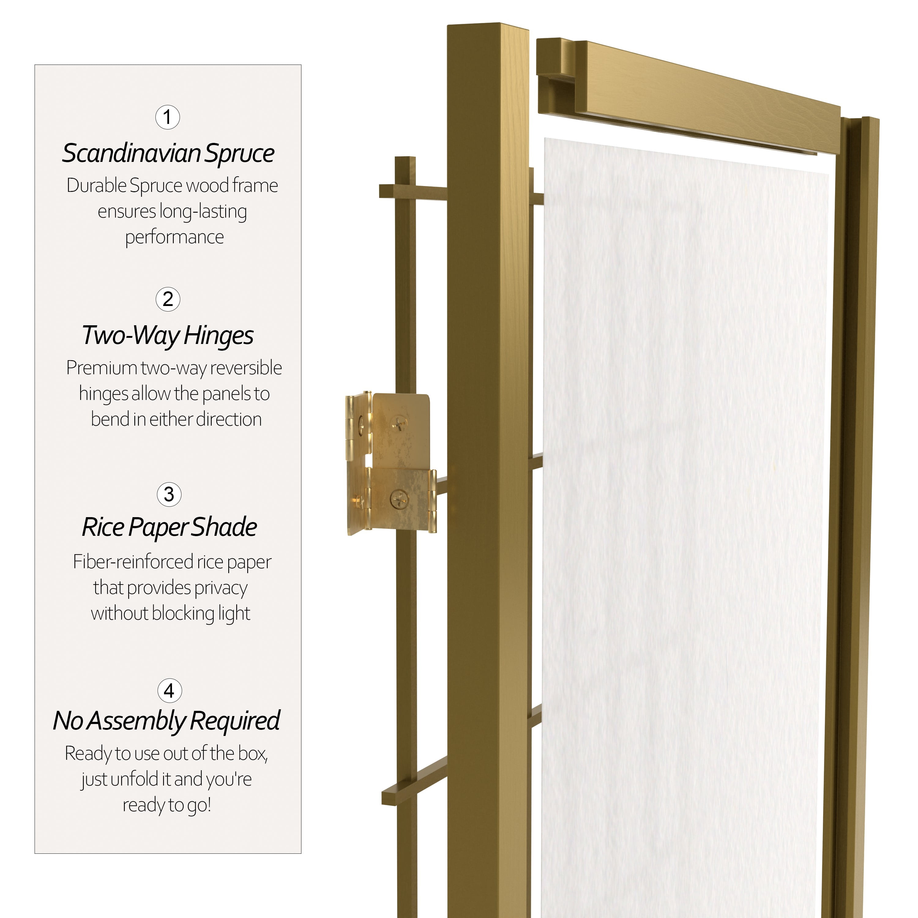 6 ft. Tall Window Pane - Special Edition - Gold - 5 Panels
