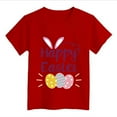 thumbnail image 4 of MIASHUI T-Shirt Graphique de Pâques à Manches Courtes pour Garçons, Confortable et Décontracté, Imprimé pour Filles, Rouge, 12-13 Ans, 4 of 4
