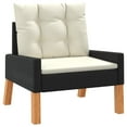 thumbnail image 3 of vidaXL 4 Piece Garden Lounge Set with Cushions Poly Rattan&Solid Wood, 3 of 5