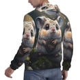 thumbnail image 6 of Pofeuu Cute Fat Ball Branch Print Mens Casual Hooded Collar Drawstring Hoodies Pullover Sweatshirts Casual Long Sleeve Shirts-Medium, 6 of 7