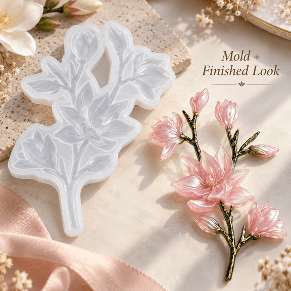 1 PCS Flower Silicone Molds, 3D Floral Resin Molds, Flower Handmade Craft Molds for Cake Decoration, Chocolate, Soap Wax Making Crafting Projects