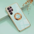 thumbnail image 4 of Compatible with Samsung Galaxy S23 Ultra Case for Women Cute Samsung S23 Ultra Phone Case Shockproof with Luxury Plating Gold Edge and Magnetic Car Mount Kickstand Protective Cases (Light Green), 4 of 14