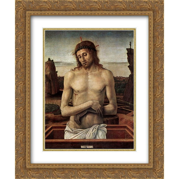 Giovanni Bellini 2x Matted 20x24 Gold Ornate Framed Art Print 'Dead Christ in the Sepulchre'